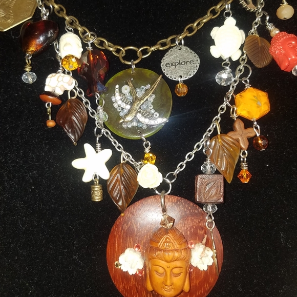 Buddha Layered Charm Necklace - Picture 1 of 7